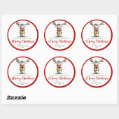 Modern quirky reindeer festive holiday sticker art (Vel)