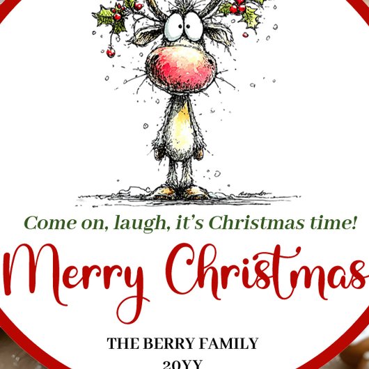 Modern quirky reindeer festive holiday sticker art