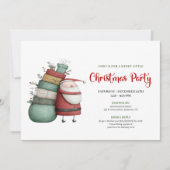 Modern Quirky Santa Hand Drawn Holiday Invitation Kaart (Voorkant)