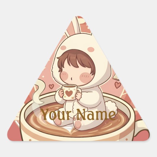 Modern Rabbit Coffee Triangle Tech Decal Sticker (Voorkant)