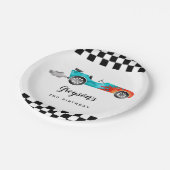 Modern Race Car Boy Birthday Party Paper Bord (Gekanteld)