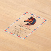 Modern Race Horse Derby Party Equestrian Acryl Uitnodigingen (Laagn)