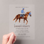 Modern Race Horse Derby Party Equestrian Acryl Uitnodigingen (Insitu (Draagbaar))
