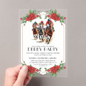 Modern Race Horse Derby Party Equestrian Acryl Uitnodigingen (Insitu (Draagbaar))