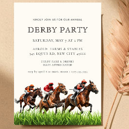 Modern Race Horse Derby Party Equestrian Invitati Kaart