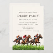 Modern Race Horse Derby Party Equestrian  Invitati Kaart (Voorkant / Achterkant)