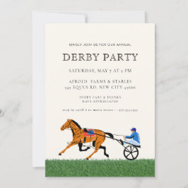 Modern Race Horse Derby Party Equestrian Kaart