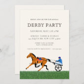 Modern Race Horse Derby Party Equestrian  Kaart (Voorkant / Achterkant)