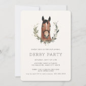Modern Race Horse Derby Party Equestrian Kaart (Voorkant)