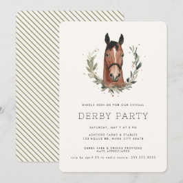 Modern Race Horse Derby Party Equestrian Kaart