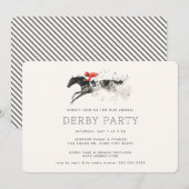 Modern Race Horse Derby Party Equestrian Kaart (Voorkant / Achterkant)