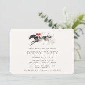 Modern Race Horse Derby Party Equestrian Kaart (Staand voorkant)