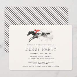Modern Race Horse Derby Party Equestrian Kaart