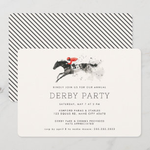 Modern Race Horse Derby Party Equestrian Kaart