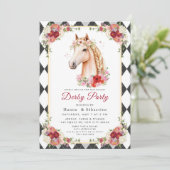 Modern Race Horse Derby Party Equestrian  Kaart (Staand voorkant)