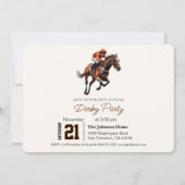 Modern Race Horse Derby Party Equestrian Kaart (Voorkant)