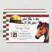Modern Race Horse Derby Party Equestrian Kaart (Voorkant / Achterkant)