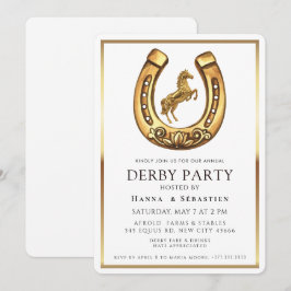 Modern Race Horse Derby Party Equestrian Kaart