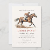 Modern Race Horse Derby Party Equestrian Kaart (Voorkant)