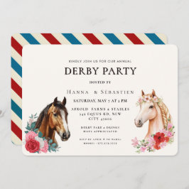Modern Race Horse Derby Party Equestrian Kaart