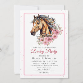 Modern Race Horse Derby Party Equestrian Kaart