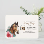 Modern Race Horse Derby Party Equestrian  Kaart (Staand voorkant)