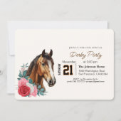 Modern Race Horse Derby Party Equestrian  Kaart (Voorkant)