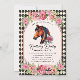 Modern Race Horse Derby Party Equestrian Kaart