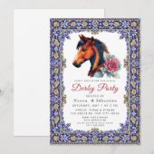 Modern Race Horse Derby Party Equestrian  Kaart (Voorkant / Achterkant)