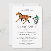 Modern Race Horse Derby Party Equestrian  Kaart (Voorkant)