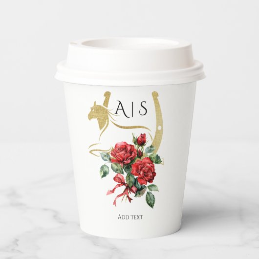 Modern Race Paard Derby & Drinken Party Ruiterspor Papieren Bekers (Achterkant)