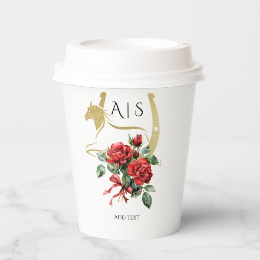 Modern Race Paard Derby & Drinken Party Ruiterspor Papieren Bekers (Voorkant)