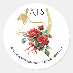 Modern Race Paard Derby & Drinken Party Ruiterspor Ronde Sticker