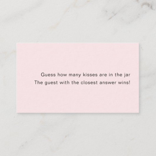 Modern raden hoeveel kisses Vrijgezellenfeest spel Informatiekaartje (Achterkant)