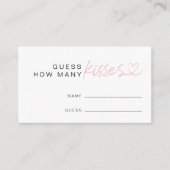 Modern raden hoeveel kisses Vrijgezellenfeest spel Informatiekaartje (Voorkant)