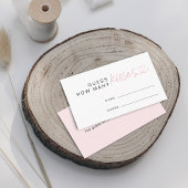 Modern raden hoeveel kisses Vrijgezellenfeest spel Informatiekaartje