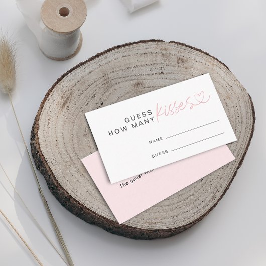 Modern raden hoeveel kisses Vrijgezellenfeest spel Informatiekaartje