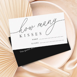 Modern raden hoeveel kisses Vrijgezellenfeest spel Informatiekaartje