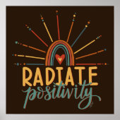 Modern Radiate Positivity Quote Leuke Inspirivity Poster (Voorkant)