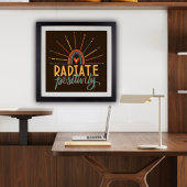 Modern Radiate Positivity Quote Leuke Inspirivity Poster