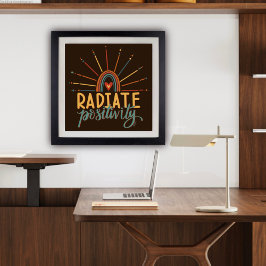 Modern Radiate Positivity Quote Leuke Inspirivity Poster