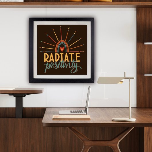 Modern Radiate Positivity Quote Leuke Inspirivity Poster