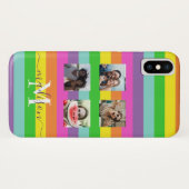 Modern Rainbow 4-fotoscriptnaam Monogram Case-Mate iPhone Case (Achterkant (horizontaal))