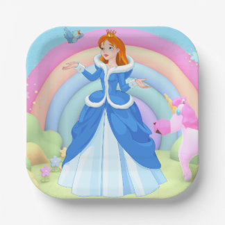 Modern Rainbow and Disney Princess Birthday Papieren Bordje