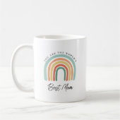 Modern Rainbow Best Mam Moederdag Gift Koffiemok (Links)