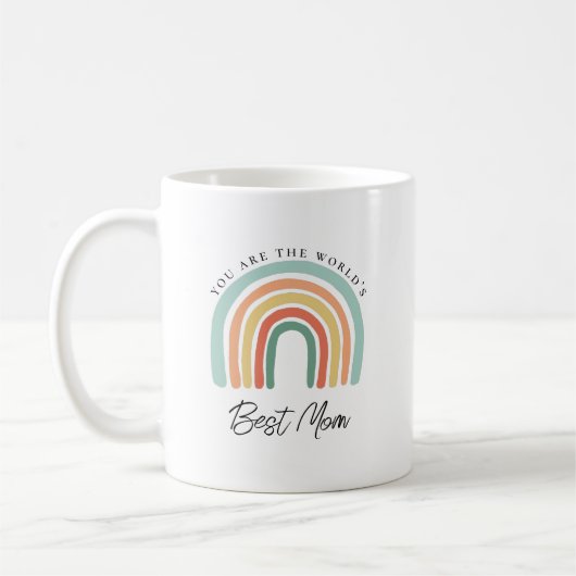 Modern Rainbow Best Mam Moederdag Gift Koffiemok (Links)