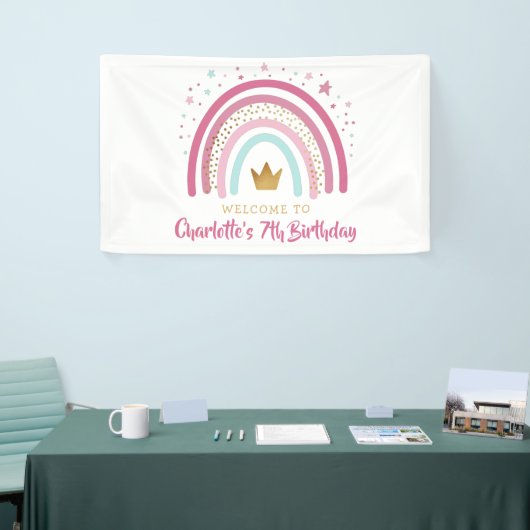 Modern Rainbow Birthday Banner (Beurs)