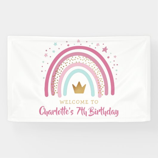 Modern Rainbow Birthday Banner (Horizontaal)