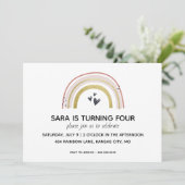 Modern Rainbow Birthday Invitation Kaart (Staand voorkant)