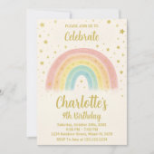 Modern Rainbow Birthday Invitation Kaart (Voorkant)